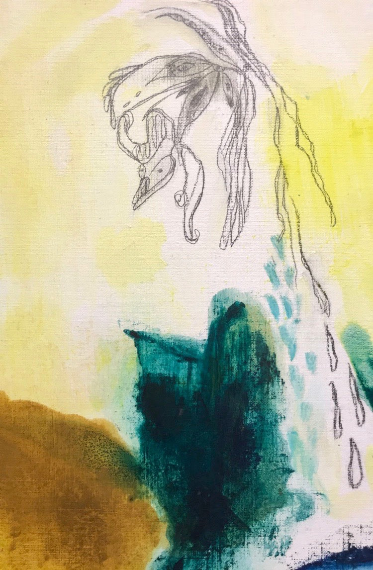 Oil & Turp Experiment No. 3 - Water Meets Earth - Original Painting