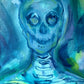 Holograph I - Oil painting by Jessica Gallardo, abstract experimental art, 16x20 inches on panel board