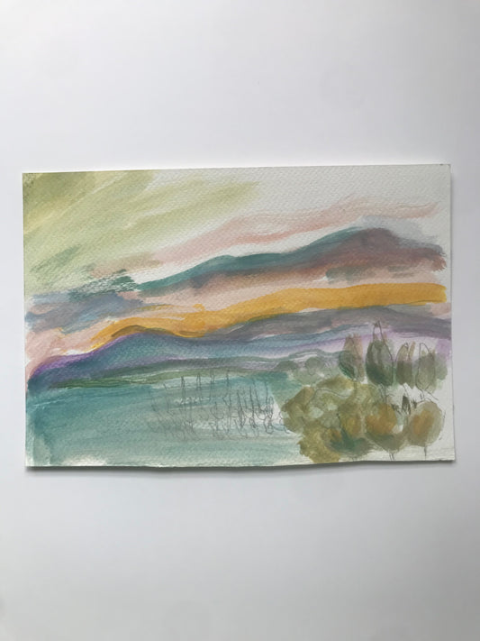 Switzerland at Dusk - Watercolor Plein Air