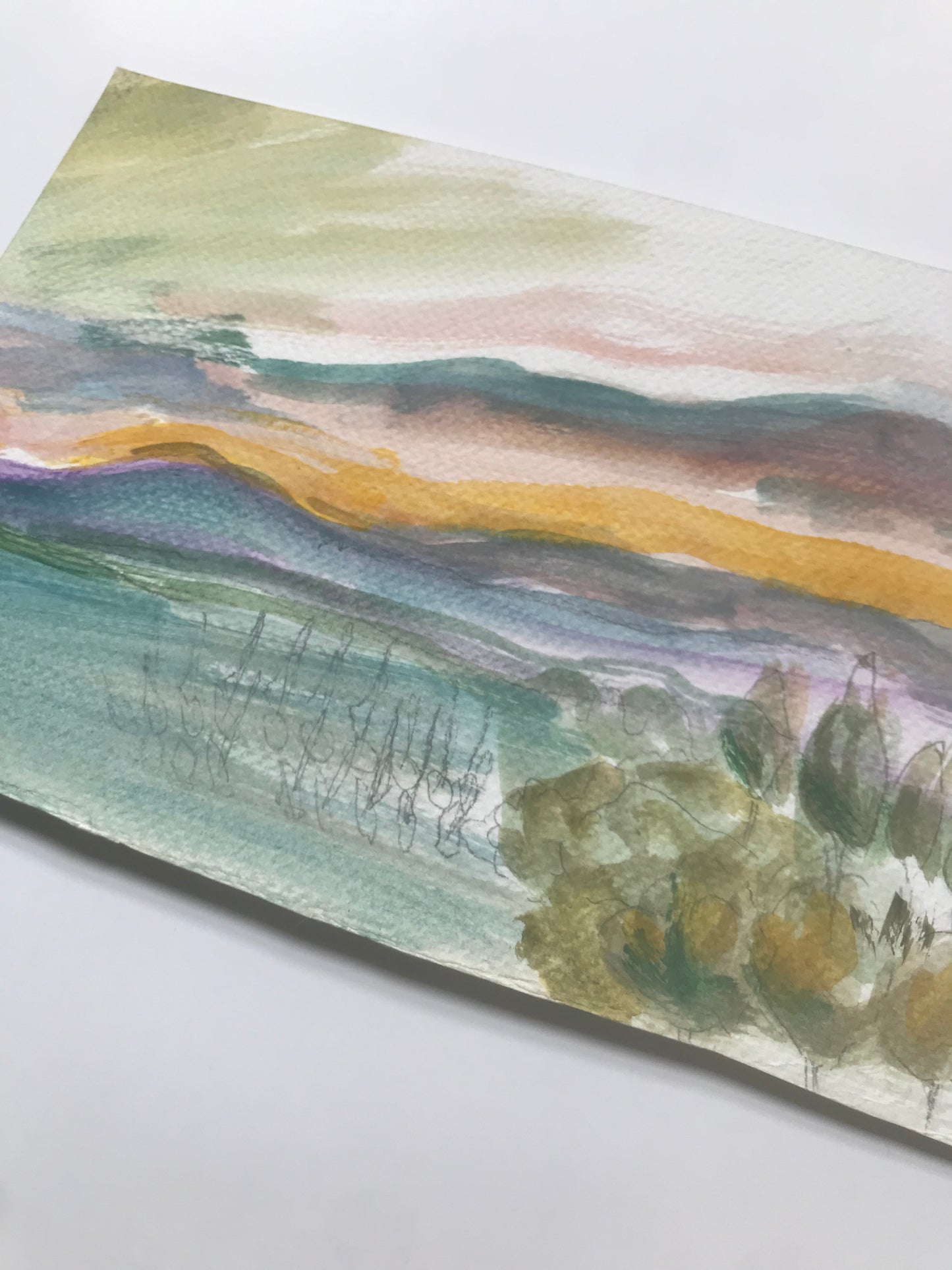 Switzerland at Dusk - Watercolor Plein Air