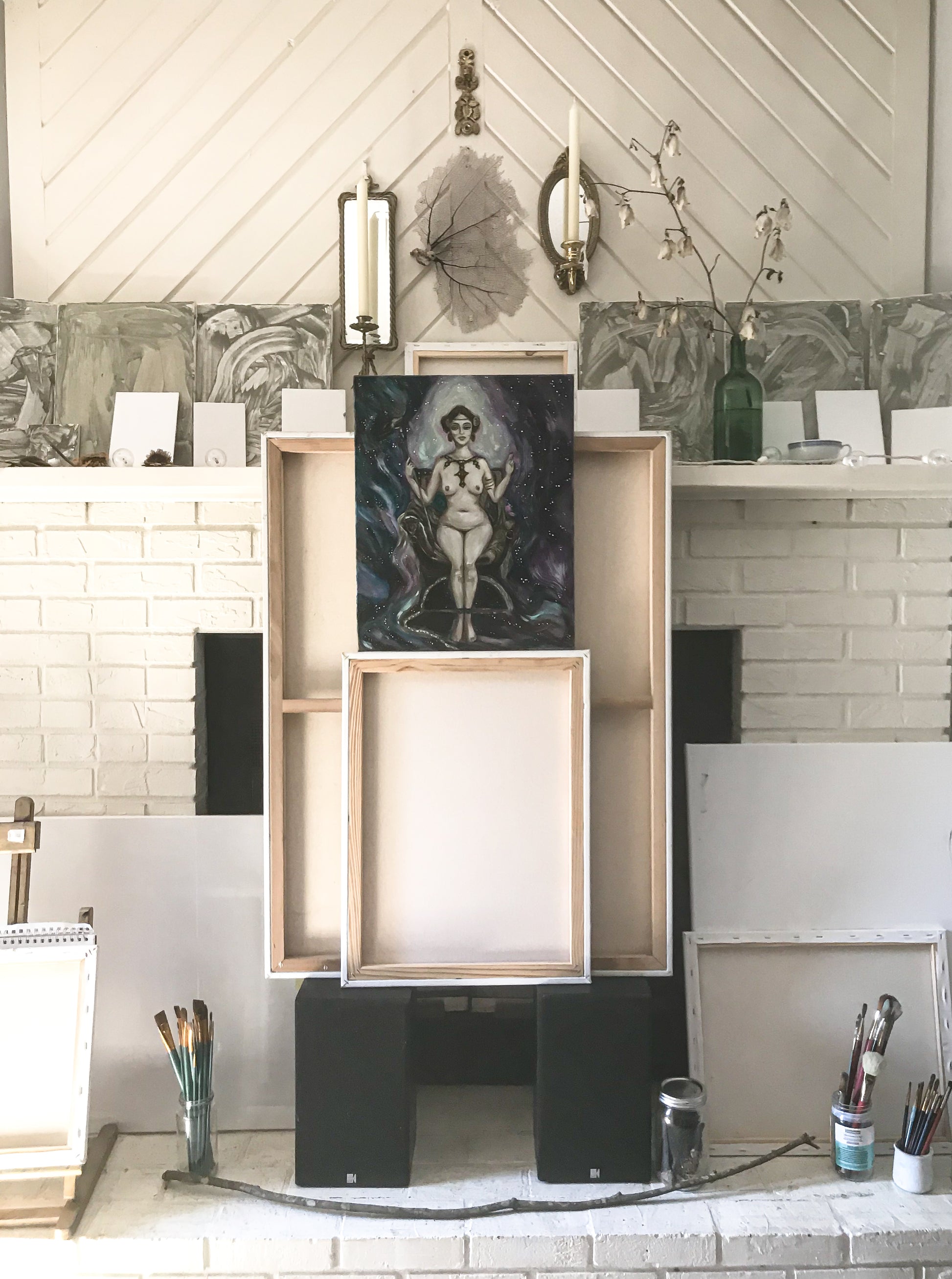 High Priestess, Original Oil Painting Jessica Gallardo Studio 