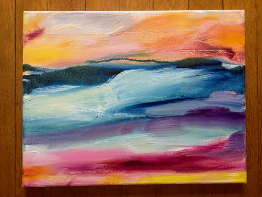 Rainbow Falls Original Oil Painting