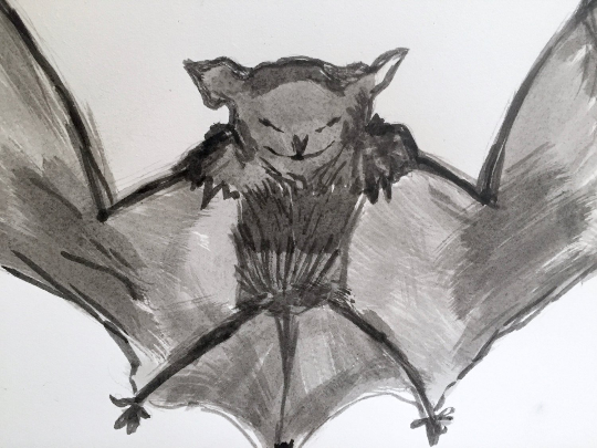 Batty Original India Ink Painting