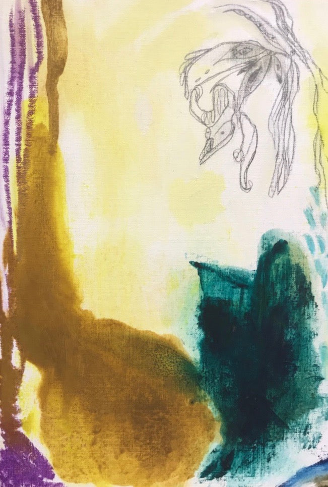 Oil & Turp Experiment No. 3 - Water Meets Earth - Original Painting