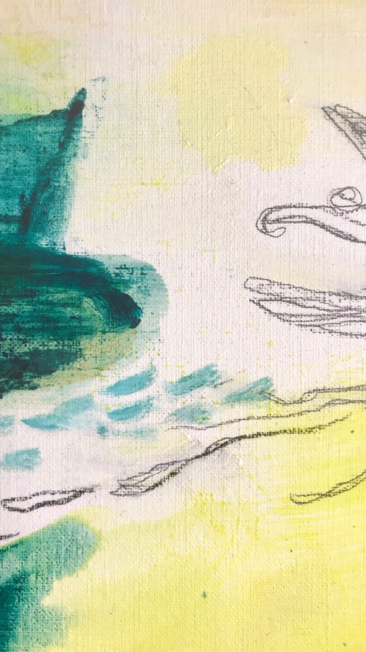 Oil & Turp Experiment No. 3 - Water Meets Earth - Original Painting